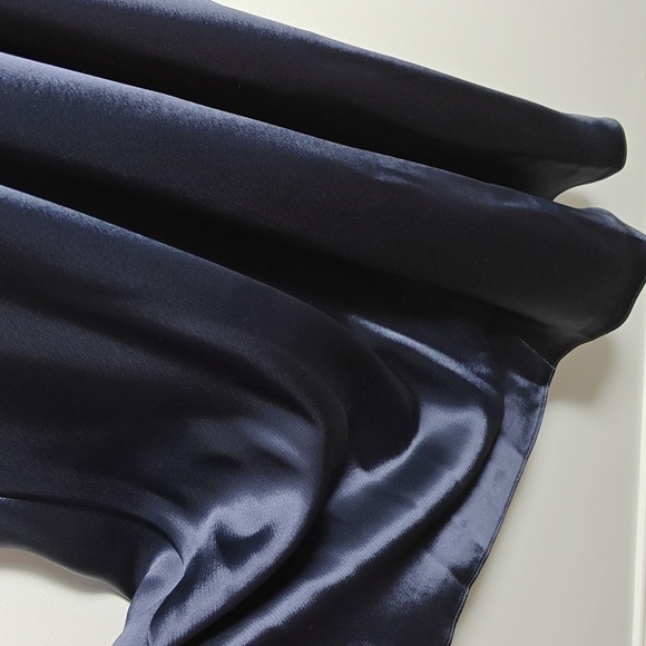 ABS Allen Schwartz Blue Formal Long  Silk Dress Gown w/ Built in Bra Size 4 - Picture 10 of 16